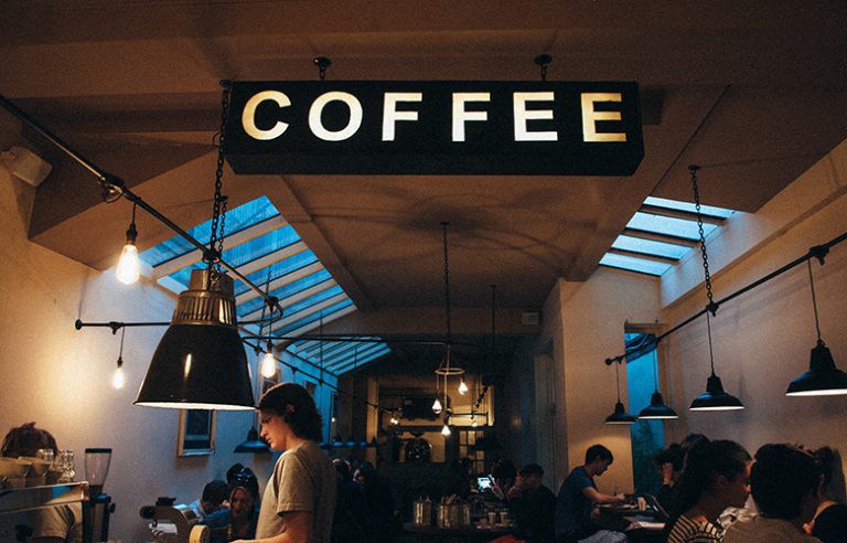 Coffee Ceiling Signage For Restaurants in Austin, TX - Georgetown Sign Company